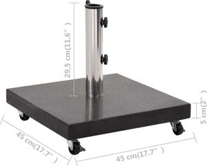 vidaXL Sonnenschirmständer Granit 30 kg Quadrat Schwarz vidaXL Sonnenschirmständer Granit 30 kg Quadrat Schwarz