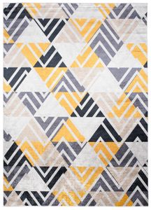 Mazovia Teppich Modern Geometrisch - Wohnzimmer, Schlafzimmer, Esszimmer, Büro - Kurzflor - Rechteckig - Abstrakt Maschinenwaschbar - 140x200 cm