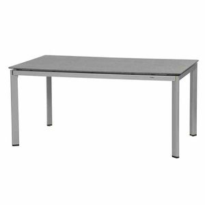 MWH Gartentisch Diningtisch Alutapo Alu silber Creatop grau 160x95cm