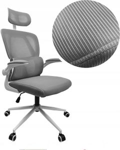 Fotel Biurowy Regulowany Obrotowy Krzesło Biurowe Ergonomiczny KG102 Szary