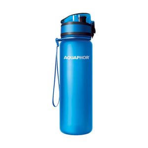 AQUAPHOR Filterflasche + 1 Wasserfilterkartusche 0,5L blau