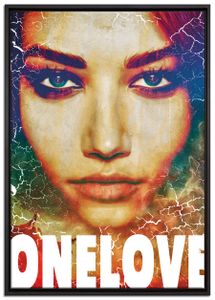 One love Leinwand Leinwandbild 100x70 cm im Bilderahmen | Wandbild  | Schattenfugenrahmen | Kein Poster