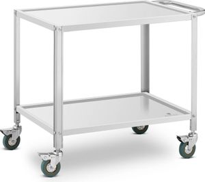 Royal Catering Servierwagen - Edelstahl - 2 Borde - Ablagen: 80 x 57 cm - 300 kg - 53 cm Abstand -