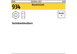 Sechskantmutter DIN 934 M 6 Aluminium