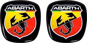 3D Aufkleber Logo vorne + hinten Offizielles Wappen für Fiat 500