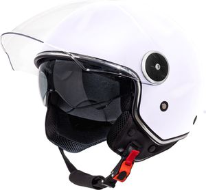 VINZ Tobia Jethelm mit Doppelvisier | Roller Helm mit Sonnenblende | In Gr. XS-XXL | ECE 22.06  | Motorradhelm mit Visier |Viele Farben Erhältlich - Weiß | M (57 - 58 cm)