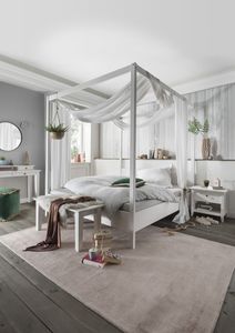 Himmelbett 180x200 Kiefer Weiß Massiv
