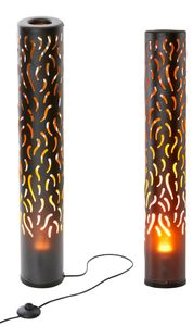 LED Lichtsäule mit Flammeffekt Kerzen Effekt mit Fußtrittschalter 80cm hoch inklusive E14 Glühbirne