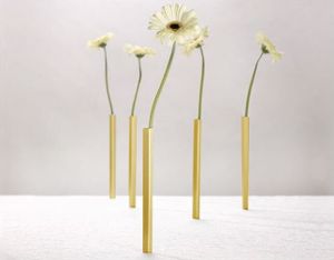 PELEG DESIGN - Stilvolle magnetische Vasen aus Aluminium in Gold| 5er Set für kreative Dekorationen - Platzsparend und elegant | Blumenvase | Moderne Deko | Geschenk zum Muttertag, Geburtstag