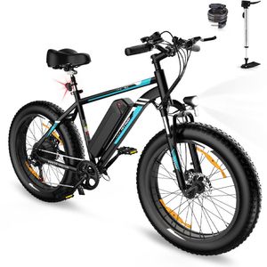 HITWAY E-Bike 26*4 Zoll Fat tire Shimano 7G E-MTB 36V15AH abnehmbarer Akku StVZO