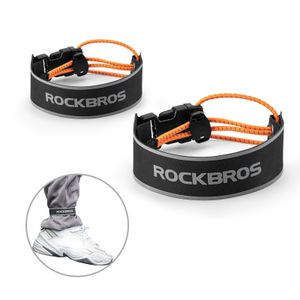 ROCKBROS 1 paar Reflektorband Hosenband Hosenbänder Scwharz Hosenklammer, reflektierend