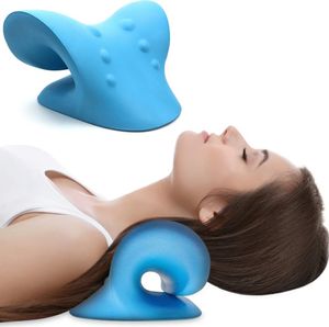 IntiMeg Nackenstrecker, Nacken- Und Schulterentspanner, Neck Pain Relief, Nackenstütze zur Nackenentspannung, Halswirbelsäule strecken (Blau)