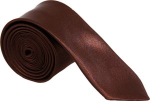 Edel Krawatten Schmal Unifarben  Braun