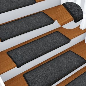 vidaXL Kobercové nášlapy na schody 15 ks 65x21x4 cm antracitový vidaXL Kobercové nášlapy na schody 15 ks 65x21x4 cm antracitový