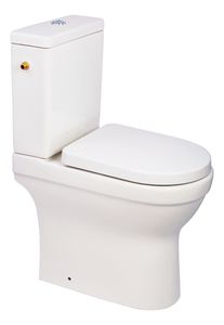 'aquaSu® Spülrandlose WC-Kombi +7,5 cm, weiß, Toilette mit Spülkasten und WC-Sitz, Tiefspüler, Spükasten mit 2-Mengen-Spülung, WC-Sitz mit Absenkautomatik, 04873 6