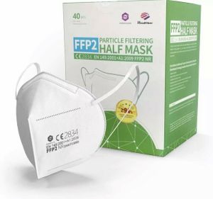 40 kusov - maska FFP2, respirátor, certifikát CE CE2834, EN149:2001+A1:2009 FFP2 NR