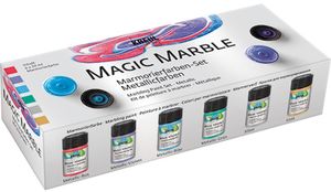 KREUL Marmorierfarbe "Magic Marble" Set Metallicfarben 6 Stück á 20 ml