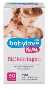 Babylove, Wkładki laktacyjne Mama, białe, 30 sztuk (PRODUKT Z NIEMIEC)