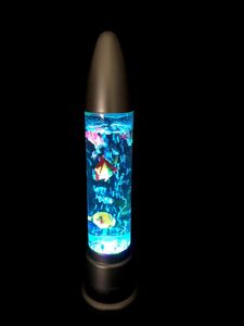 LED-Wassersäule Rocket-Design 48cm / ideal für den Tisch o.das Regal / LED-Sprudelsäule