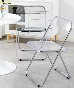 2x Esszimmerstuhl Acryl Transparenter Stuhl Kunststoff Esszimmerstuhl Home Rücken Stuhl Make-up Stuhl Weiß