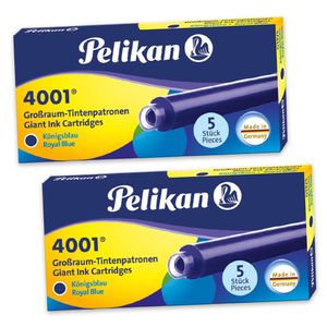 Set - 2er Pack Pelikan Großraum-Tintenpatronen 4001 GTP/5, königsblau
