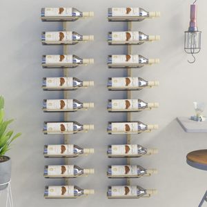 Wand-Weinregale für 9 Flaschen 2 Stk. Golden Eisen , Weinregale Design 2024