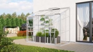 Vitavia Anlehn-Gewächshaus "Styx 3300" aluminium eloxiert 3,3 m² 3 mm ESG