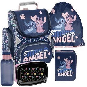 Schulrucksack Mädchen Jungen Motiv LILO & STITCH 5 T Set Rucksack, Federmäppchen, Schuhbeutel, Trinkflasche, Frühstückstasche Mega-Set Paso STICZ Schulrucksack Mädchen Jungen Motiv LILO & STITCH 5 T Set Rucksack, Federmäppchen, Schuhbeutel, Trinkflasche, Frühstückstasche Mega-Set Paso STICZ