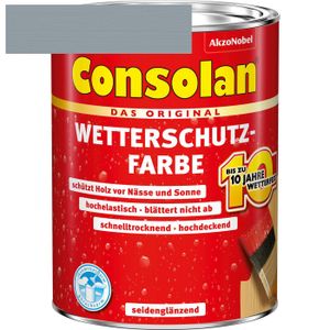 Consolan Wetterschutzfarbe 750 ml, Seidenglänzend Silbergrau