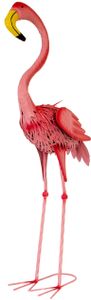 Dekofigur Flamingo, 103 cm hoch, Metallfigur, Gartenvogel, Gartendeko