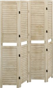 4-tlg. Paravent 140x165 cm Massivholz Paulownia , Raumteiler Design 2024