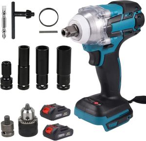Akku Schlagschrauber Set, Akkuschrauber Bürstenloser, 3000RPM 1/2" 520Nm Ratschen Schrauber Kompatibel für 18V Akkuschlagschrauber,mit 2 Batterien Akku Schlagschrauber Set, Akkuschrauber Bürstenloser, 3000RPM 1/2" 520Nm Ratschen Schrauber Kompatibel für 18V Akkuschlagschrauber,mit 2 Batterien