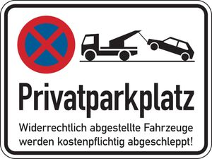 Dreifke® Parkverbotsschild, Privatparkplatz Widerrechtlich abgestellte Fahrzeuge..., 300x400 mm, Aluverbund, Aluverbund 1 Stk.
