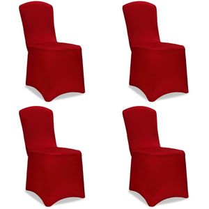 4x Stuhlhussen Stretch Stuhlbezug Universal Stuhl Bezug Hussen Set Weihnachten, Farbe:bordeauxrot