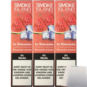 Smoke Island E-Shisha Ice Watermelon ohne Nikotin 3er Pack (3x600 Züge) + usy Block