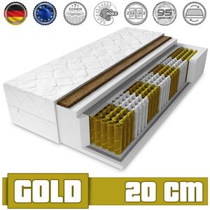 Matratze GOLD Kokos 90 X 200 Taschenfederkern 20 cm H3 7 zonen Bett Matratzen