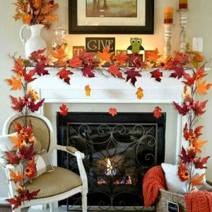 1 Set Thanksgiving-Saite Lichter realistische auffällige Exquisites mit LED wasserdichtem Herbst Dekor vergrößerte Ahornblätter für Garten