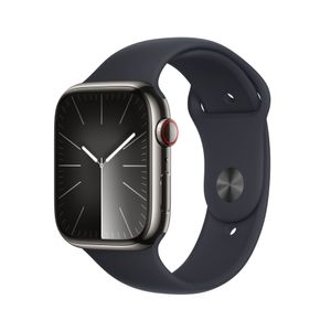 Apple Watch Series 9 Edelstahl Graphit Graphit 45 mm ML 150-200 mm Umfang Mitternacht GPS + Cellular