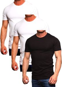 Jack & Jones 3er-Pack Herren Basic O-Neck T-Shirts Slim Fit Rundhals, 3er-Set O-Neck TS Basic 2xWeiss/1xSchwarz-XL