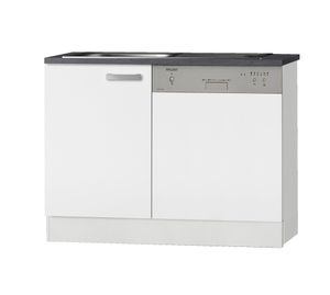 Küchen Spülenschrank Set mit Arbeitsplatte Oslo SPGSSET-9 in weiß 110 cm breit
