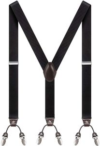 schwarzer Hosenträger,4 extra starke ABC Breitklips 35mm breit Länge bis 200cm