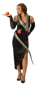 Damen Kostüm Schlangen Kleid schwarz Halloween Fasching Gr. 38