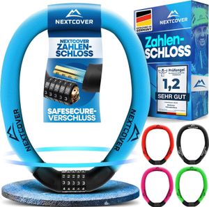 NEXTCOVER® Fahrradschloss mit Zahlencode - Das Original - [SAFESECURE] hohe Sicherheit I Schloss mit 5- stelliger Zahlencode, Zahlenschloss Fahrrad