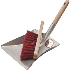 Zestaw szufelka drewniana, szufelka metalowa i szczotka ręczna Bl.L230xW240mm