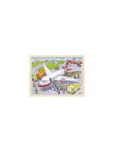goki Spiele & Puzzle Holzpuzzle 96 Teile Auf dem Flughafen Rahmenpuzzle Puzzle Kinder spielzeugknaller