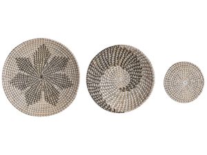 BELIANI Nástenná dekorácia prírodná z morskej trávy sada 3 kusov ručne vyrobené dekoratívne závesné taniere na stenu africký štýl