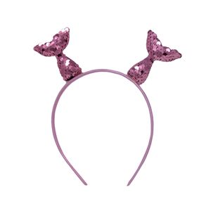 Oblique Unique Haarreifen mit Meerjungfrau Flosse Glitzer Pailletten Schwanzflosse Fasching Karneval Party rosa