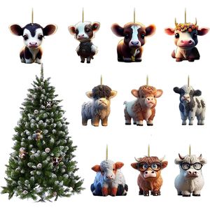 10 Stück Weihnachtsbaumanhänger, Kuhhängeverzierung für Weihnachten, Anhänger Dekoration, Weihnachtsdekoration, Weihnachtsbaumschmuck