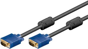 Goobay 93378 Kábel monitora Full HD SVGA, pozlátený, 10 m, modro-čierny - zástrčka VGA (15-pin) &gt; zástrčka VGA (15-pin)