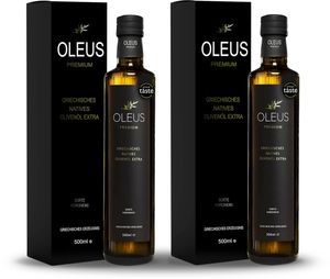 Oleus Premium - Griechisches Olivenöl nativ extra aus Griechenland 2x 500ml Geschenk Box
